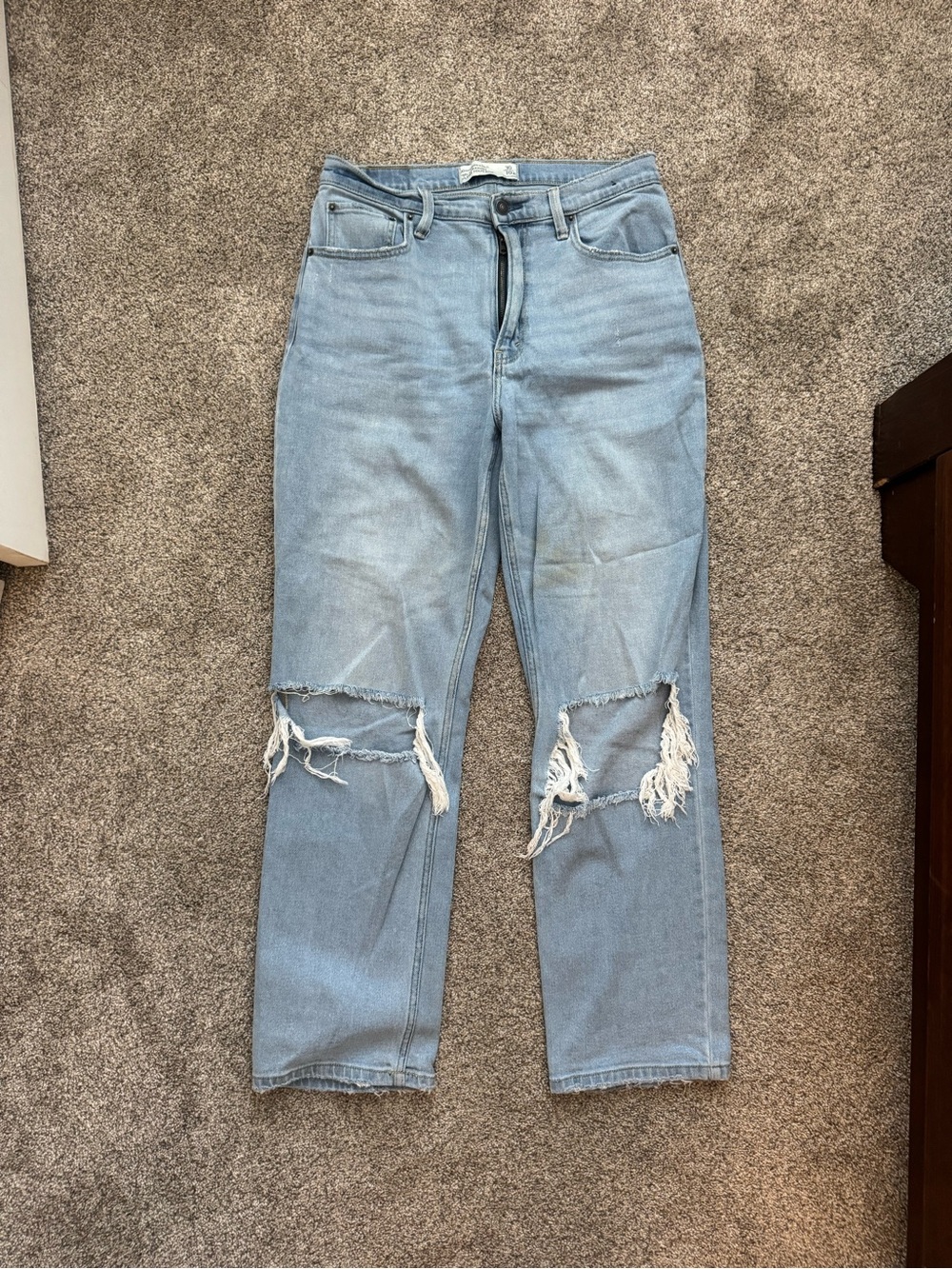 Abercrombie & Fitch Light Blue Ripped Boyfriend Jeans